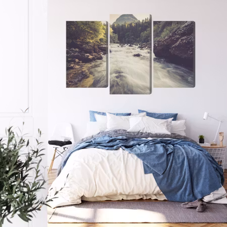 Canvastavla - Mountain river in the forest