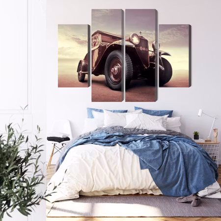 Canvastavla - Vintage car with a 3d effect