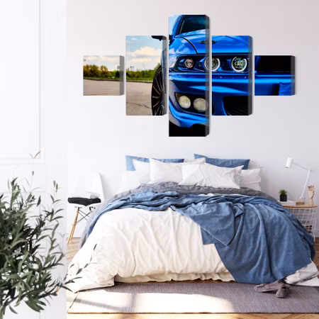 Canvastavla - Front of a blue sports car