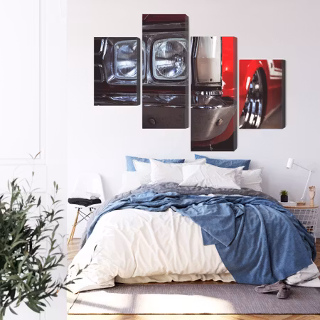 Canvastavla - Headlight on an old car