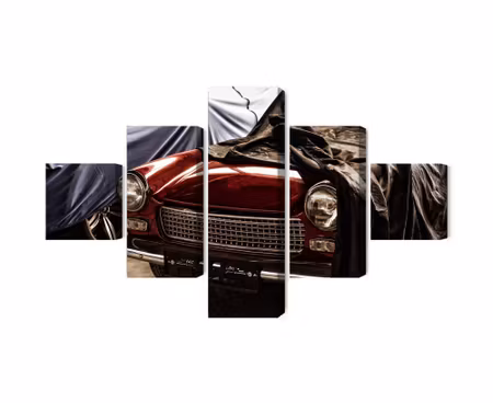 Canvastavla - Italian retro car covered with a cloth