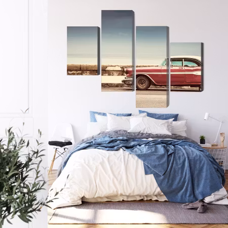 Canvastavla - Old american retro car