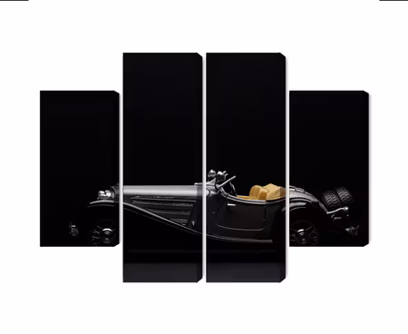 Canvastavla - Historic car on dark tees