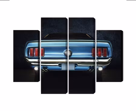 Canvastavla - The back of an old ford mustang