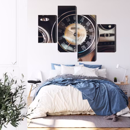 Canvastavla - The dashboard in an old car