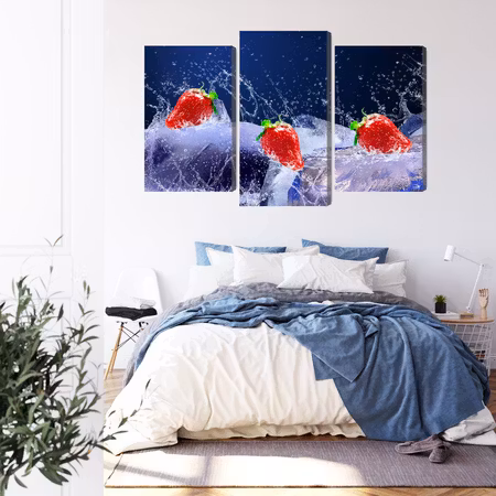 Canvastavla - Strawberries on ice