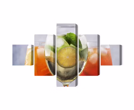 Canvastavla - Set of summer cocktails
