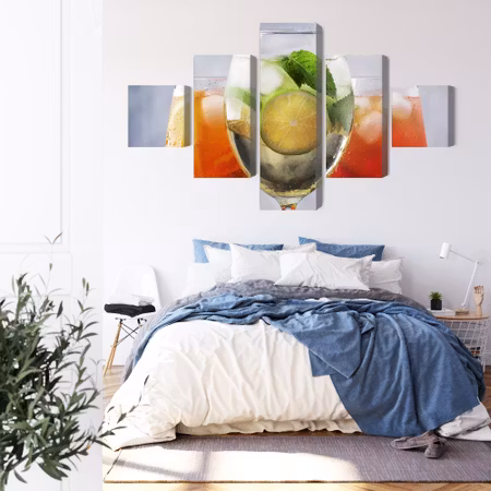 Canvastavla - Set of summer cocktails