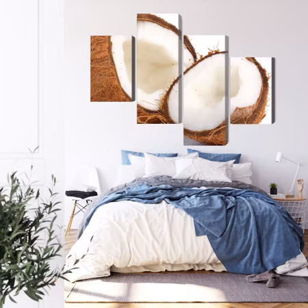 Canvastavla - Coconut halves