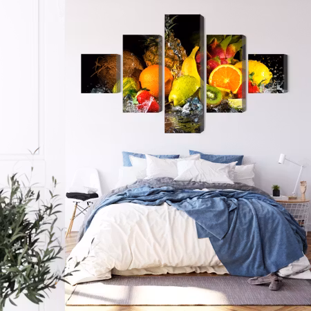 Canvastavla - Fruit with a splash of water