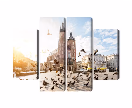 Canvastavla - St. mary&#039;s basilica at sunrise