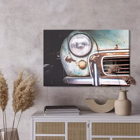 Canvastavla - Front of an old vintage car