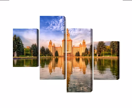 Canvastavla - View of the building of the moscow state