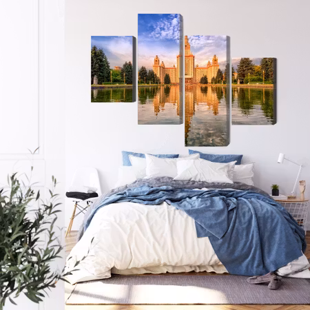 Canvastavla - View of the building of the moscow state