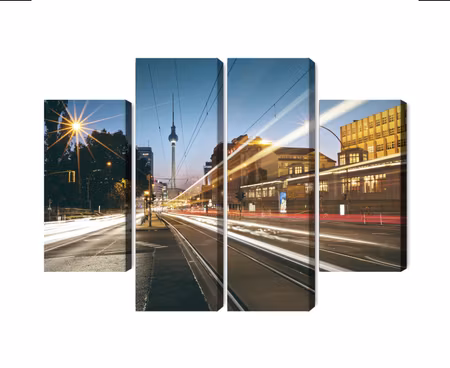 Canvastavla - Panoramic view of the streets of berlin