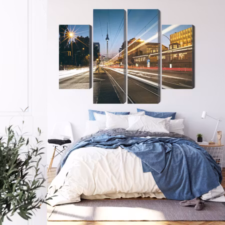 Canvastavla - Panoramic view of the streets of berlin