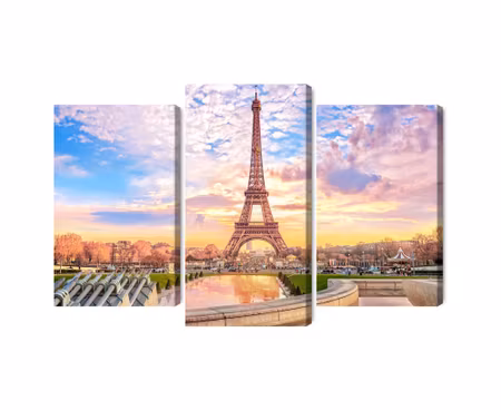 Canvastavla - Eiffel tower in paris at sunset
