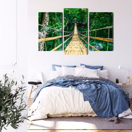 Canvastavla - Bamboo bridge in the rain forest
