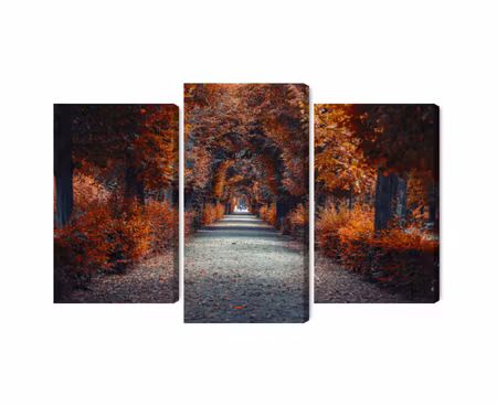 Canvastavla - A path deep into the autumn forest