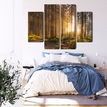 Canvastavla - Sunset in the forest