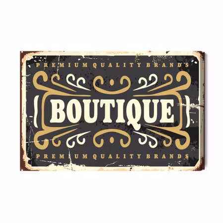 Canvastavla - Vintage style boutique plaque