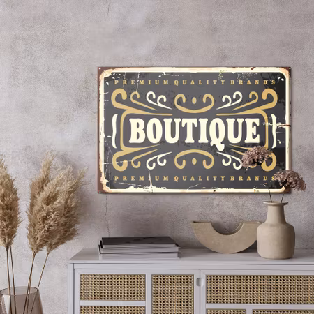 Canvastavla - Vintage style boutique plaque
