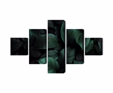 Canvastavla - Green leaves on a macro scale