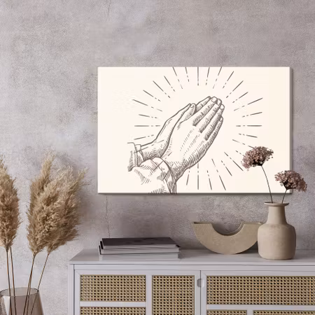 Canvastavla - Hands folded in prayer