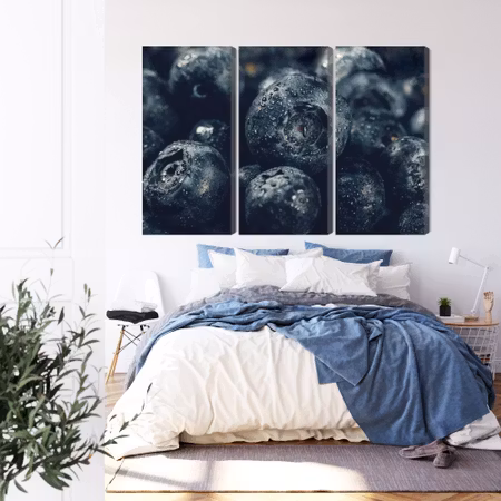 Canvastavla - Blueberries close up 3d