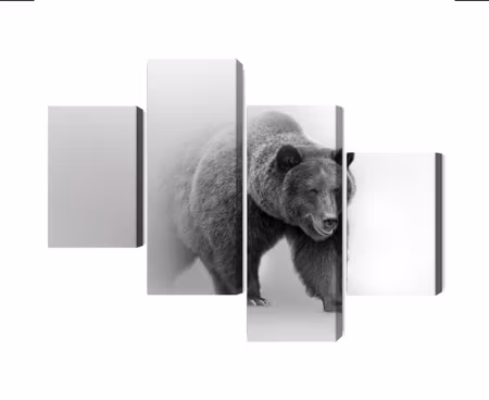 Canvastavla - Bear in the fog 3d