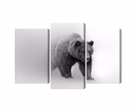 Canvastavla - Bear in the fog 3d
