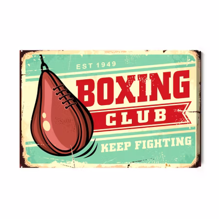 Canvastavla - Punching bag and vintage lettering