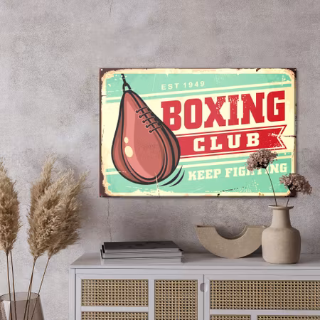 Canvastavla - Punching bag and vintage lettering