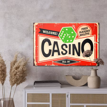 Canvastavla - Casino style reto chalkboard