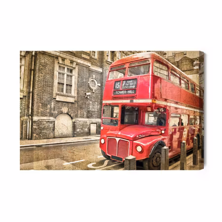Canvastavla - Vintage red double decker bus