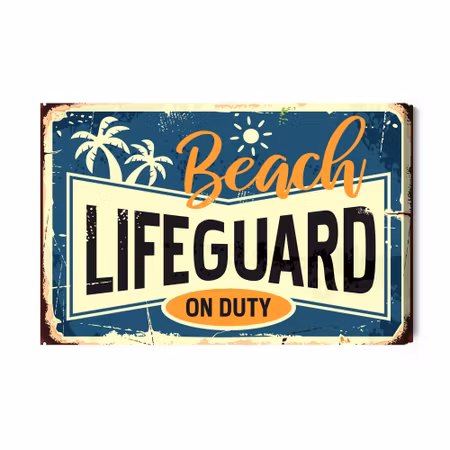 Canvastavla - Beach typography in vintage style