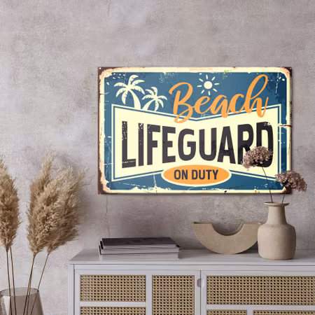 Canvastavla - Beach typography in vintage style