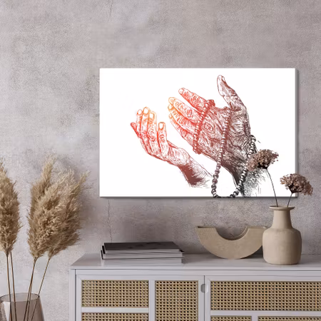 Canvastavla - Rosary in hands