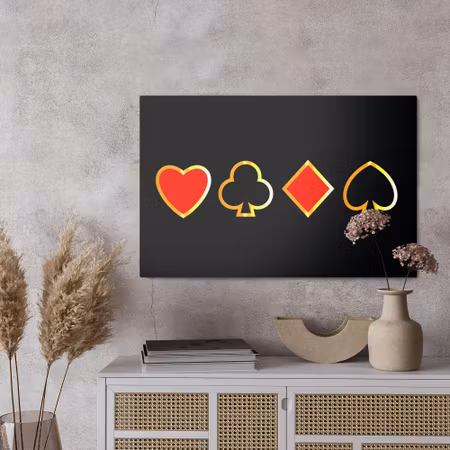Canvastavla - Modern card symbols