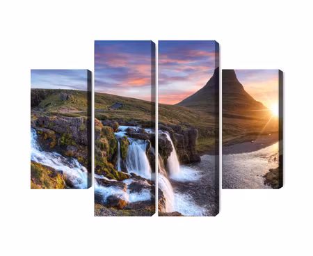 Canvastavla - Kirkjufell mountain with waterfalls