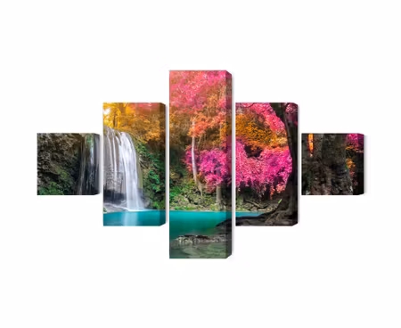 Canvastavla - A beautiful forest waterfall