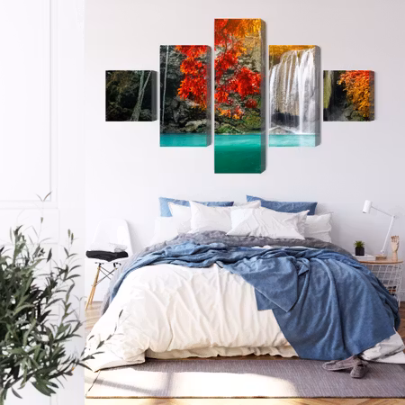 Canvastavla - Cascade in the autumn forest