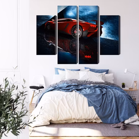 Canvastavla - Sports car on an abstract background