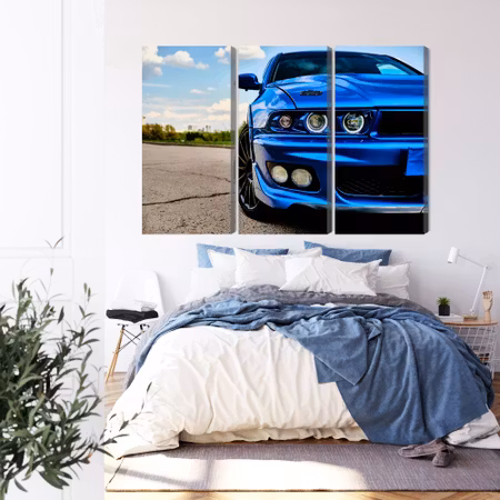 Canvastavla - Front of a blue sports car