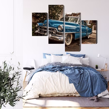 Canvastavla - A blue cadillac eldorado from 1953