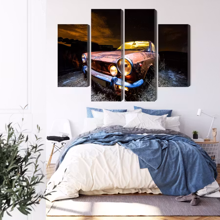 Canvastavla - Old abandoned car 3d