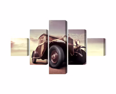 Canvastavla - Vintage car with a 3d effect