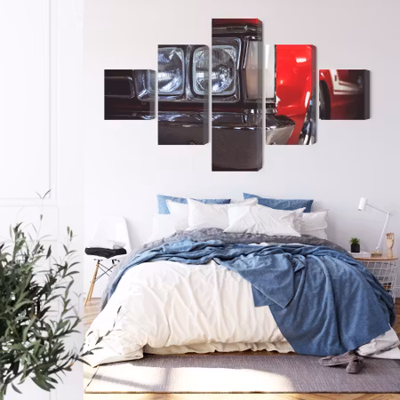 Canvastavla - Headlight on an old car