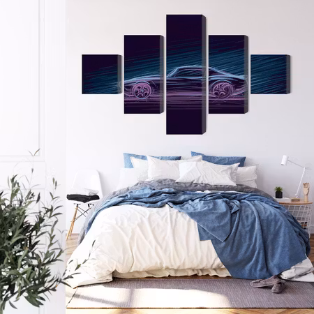 Canvastavla - Neon muscle car