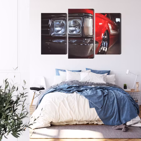 Canvastavla - Headlight on an old car